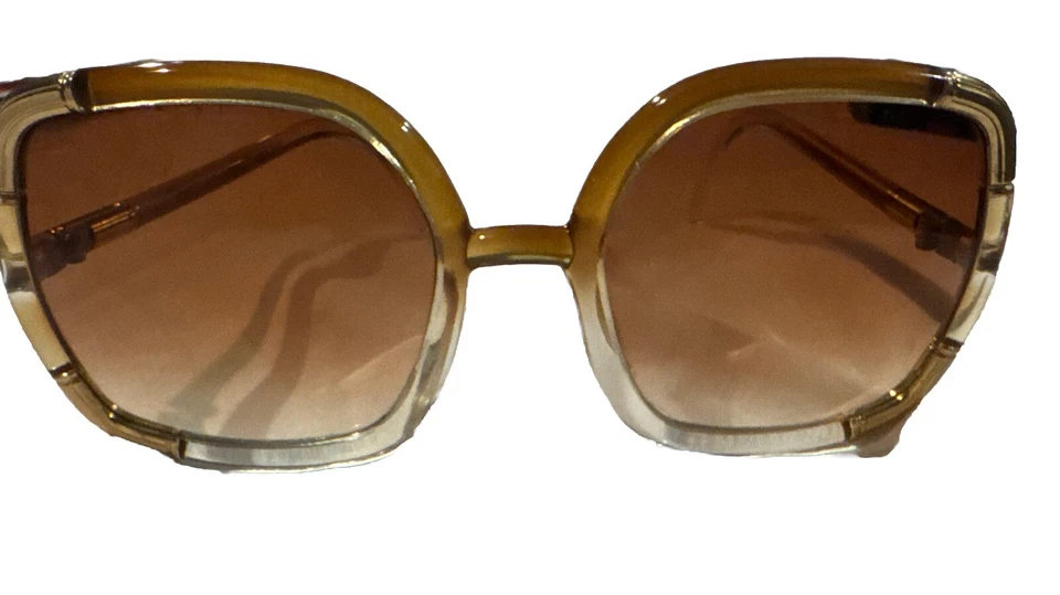 Gafas de sol vintage Ted Lapidus color marrón lente con marco transparente de gran tamaño Foto 2 de 4