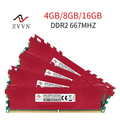 Para 4GB 2x2gb DDR2 667MHz PC2-5300U 240Pin Memória De Mesa DIMM RAM Mícron Zt Lr I.297670674