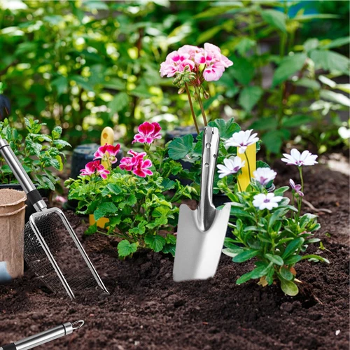 Paquete de 6 juegos de tamices de suelo para jardinería tamiz de suciedad tamiz de compost con mango guante - Imagen 16 de 17