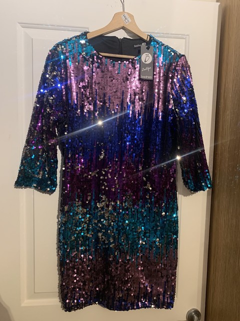 boutique multi sequin bodycon dress