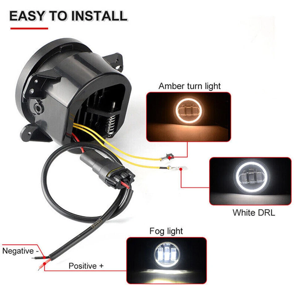 Par de luces antiniebla LED para parachoques de 4 pulgadas para Ford F150 2009 2010 2011 2012 2013 2014 Foto 2 de 4