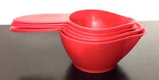 POURfect Measuring Cup Set Of 5 Pieces Red Plastic Nestling 2/3 To 2 Cups
