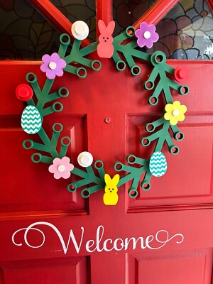 3D Printed Lego-Inspired Easter Eggs & Flowers Holiday Wreath Gift Teacher