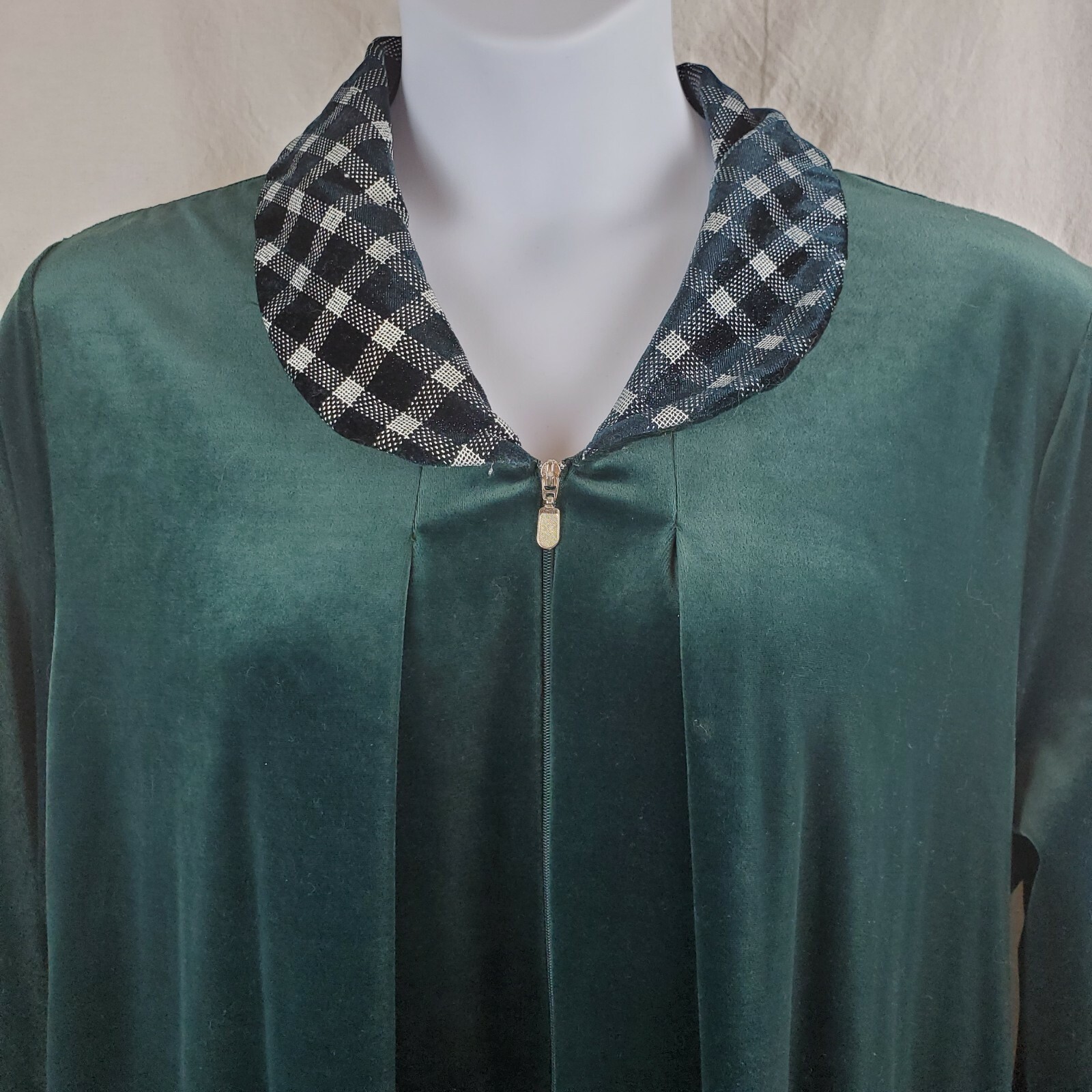 Vintage Amanda Stewart Velour Velvet Robe XL Green Co… Gem