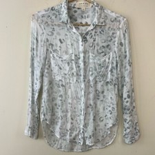 Cloth Stone Women's Size XS Leopard Print Button Down Top