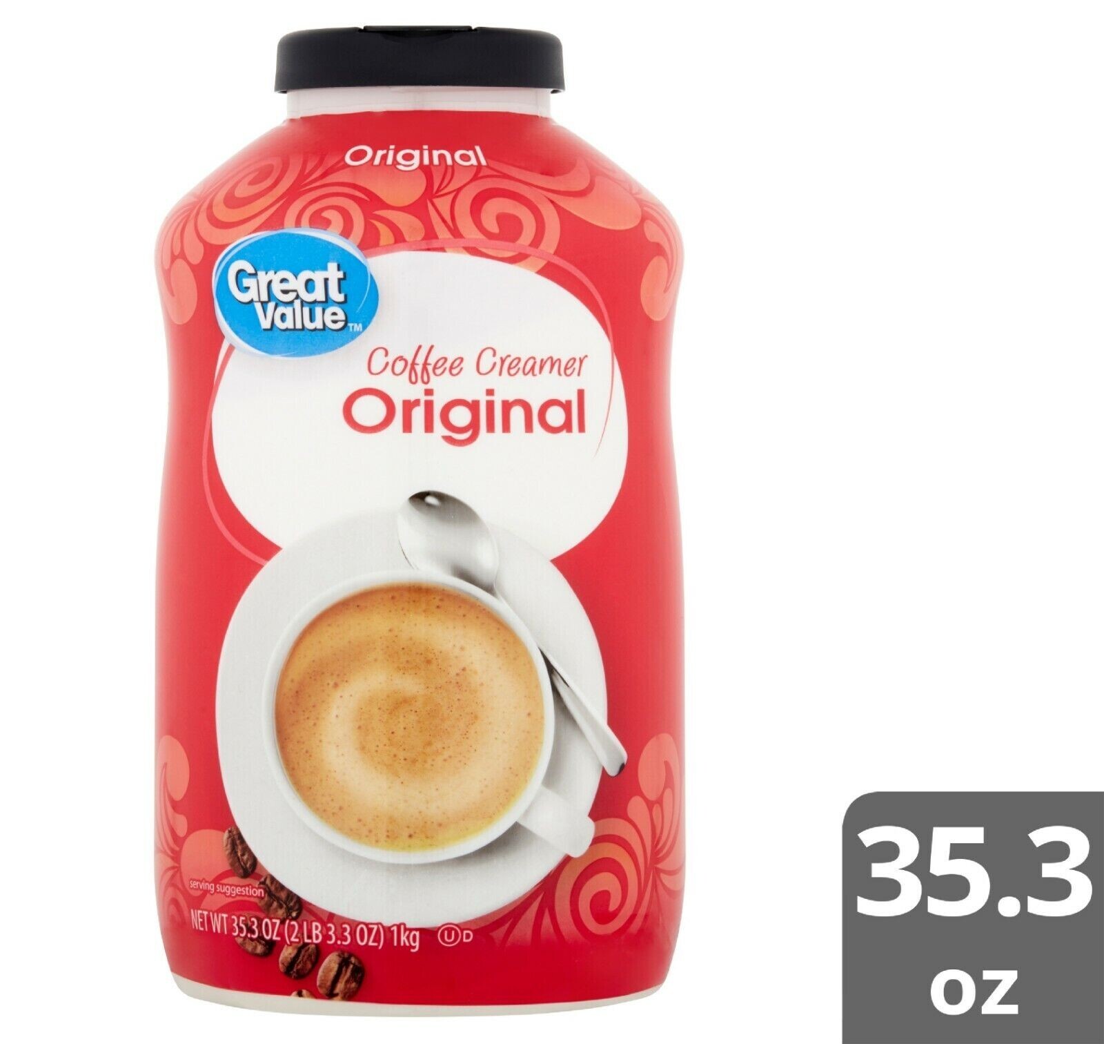 Great Value Original Powder Coffee Creamer, 35.3 oz Canister (2 Pack)