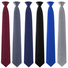 Clip on Ties for Men 6 Packs Solid Color Men's Tie Clip on Necktie 20 Inches