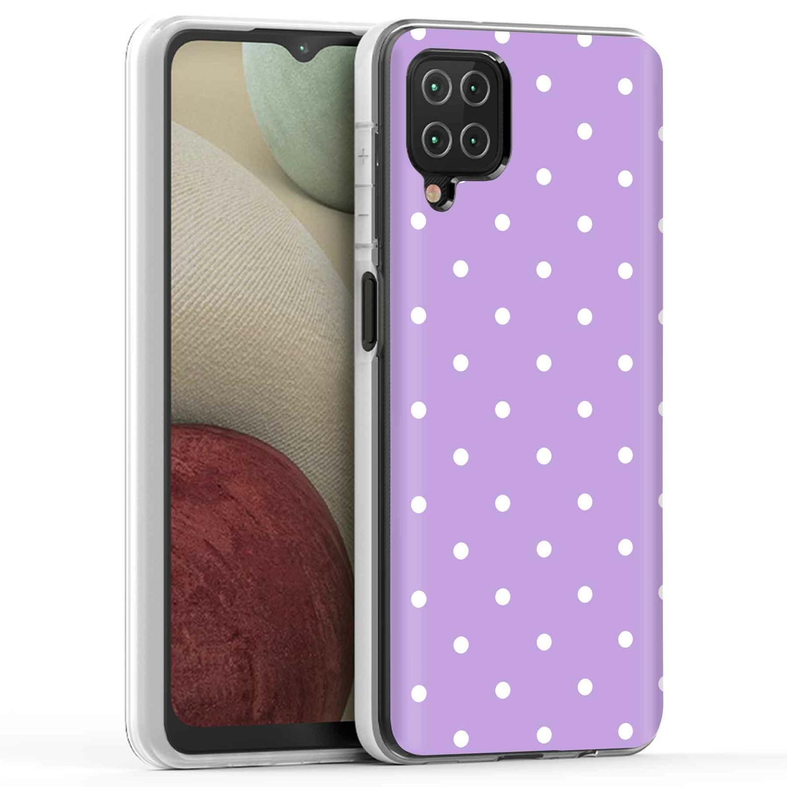 Samsung Galaxy A12 Phone Case with Polka Dot Design - USA Made  -image