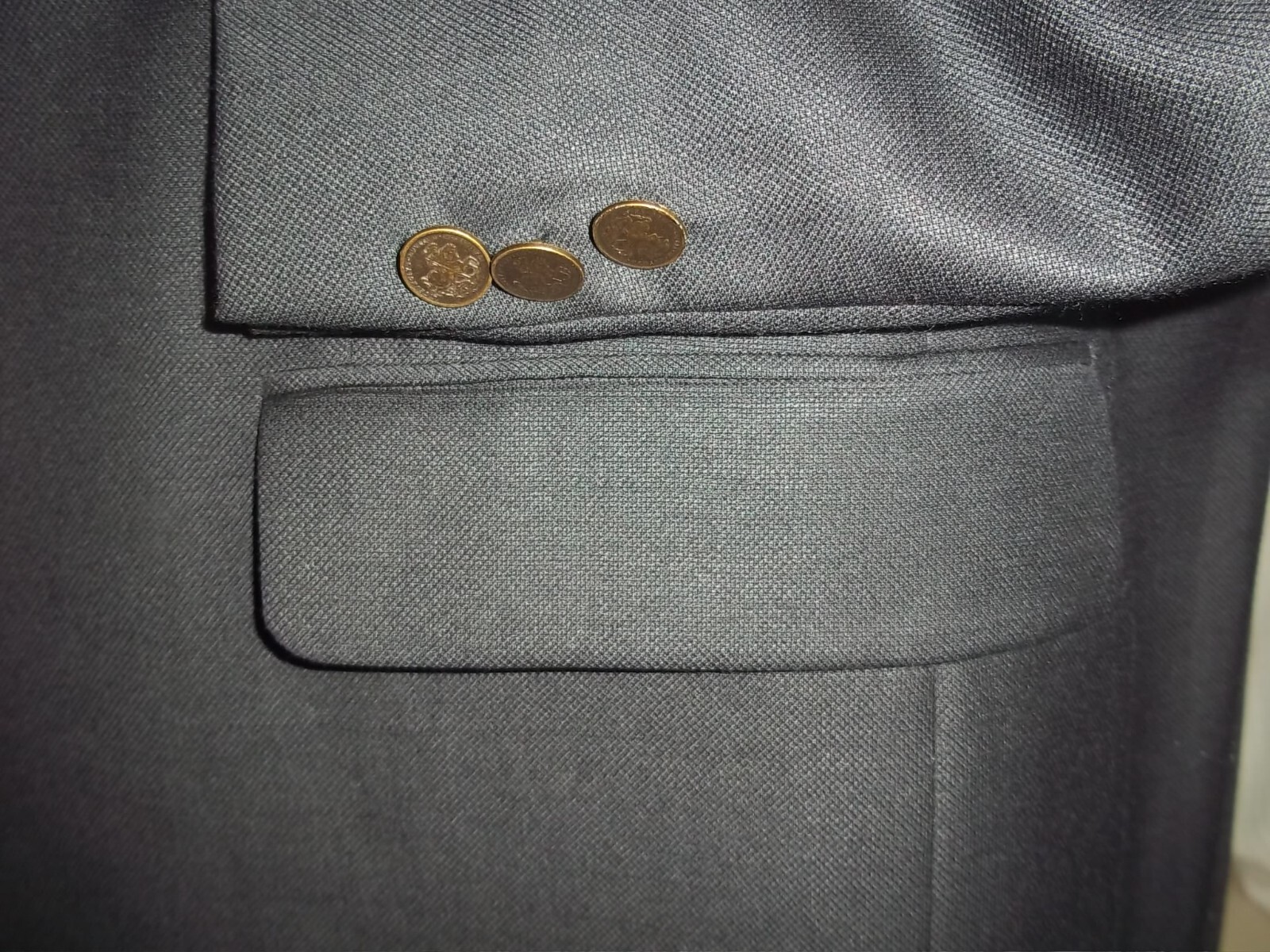 Hickey Freeman Solid Black 2 Button Side Vents Wo… - image 5