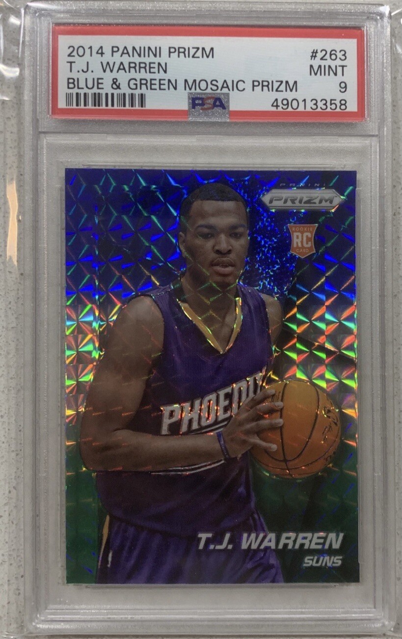 2014-15 Panini Prizm Blue and Green Mosaic Prizm TJ Warren #263 Rookie PSA 9