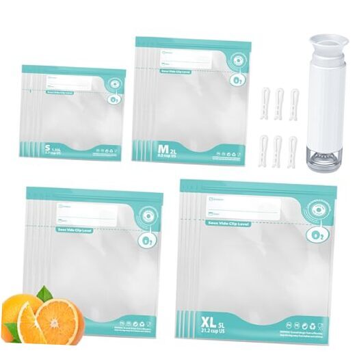 Portable Handheld Vacuum Sealer with 20 Sous Vide Bags & Manual Pump-image