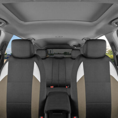 Monaco Seat Covers for Cars Full Set Front & Back Seat Auto Truck SUV Beige