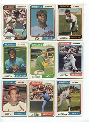 E - 1974 Topps 27 card lot: Bart Johnson, Al Fitzmorris, etc. NO DUPS!