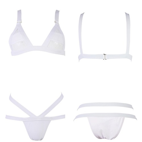 Sexy Women's Bandage Bikini Set Mesh Push-up Padded Swimsuit Beachwear Swimwear - Picture 15 of 51