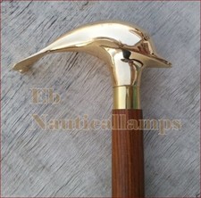 Victorian Style Brass Dolphin Head Handle Walking Stick Wooden cane 92 cm Styles