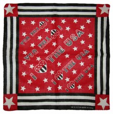 22"x22" I Heart The USA Red White Black 100 Cotton Bandana Bandanna