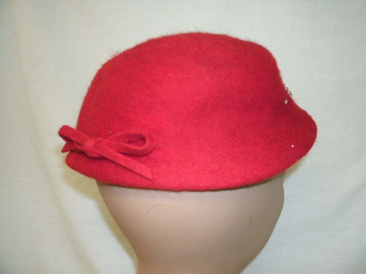 Vintage red wool hat with box Vintage Atlantic Red Plaid Hat Box - Etsy main image 4