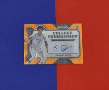 2023 Prizm Draft Picks Kendric Davis College Penmanship Orange Pulsar /49 AUTO