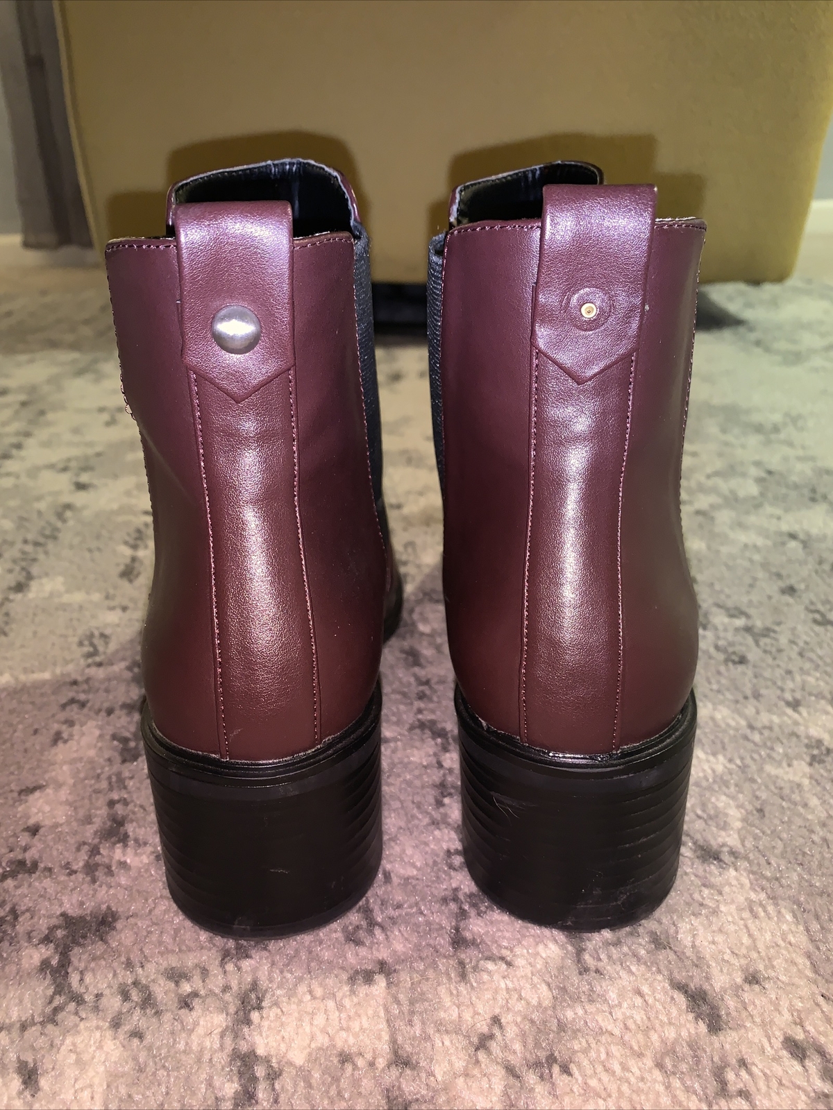 Zara Basic Collection Burgundy Pull On Booties  7… - image 6
