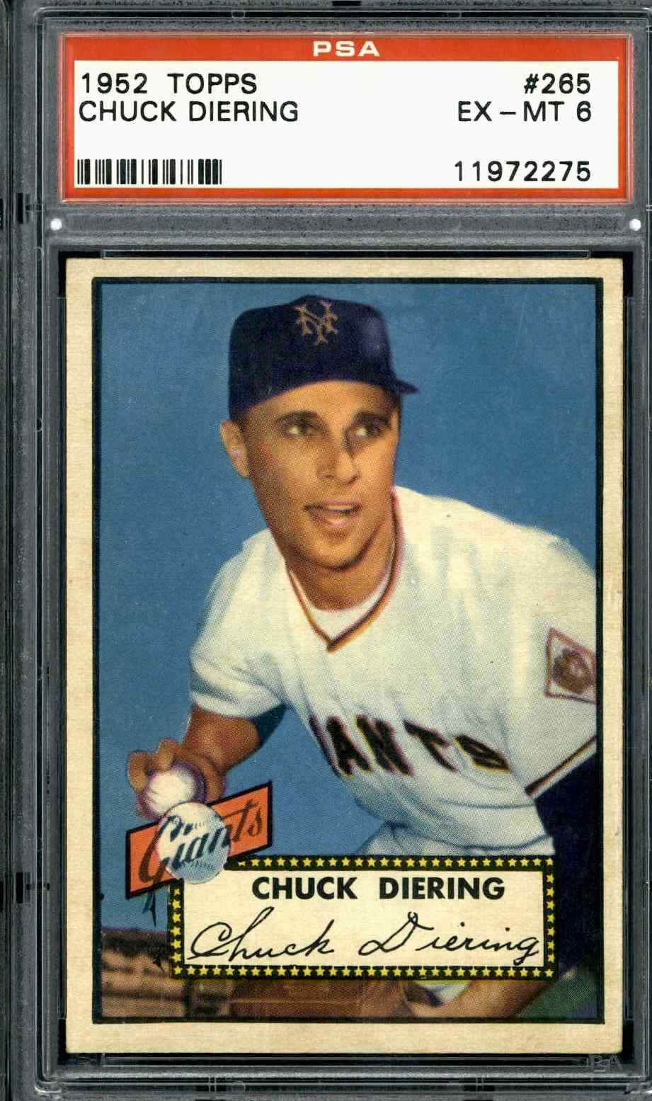 1952 Topps #265 Chuck Diering - PSA 6