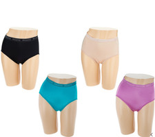 Breezies Set of 4 Nylon Microfiber Brief Panty-Jewel-Small-NEW-A287799