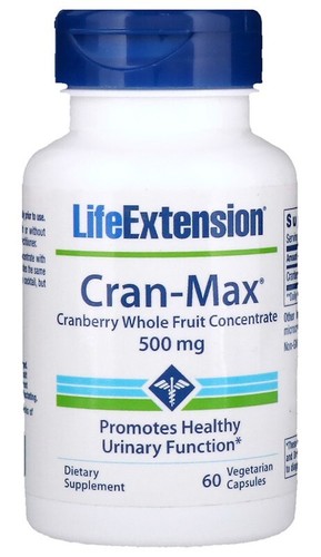Life Extension Cran-Max Cranberry Whole Fruit Concentrate 500mg 60 Veg Capsules