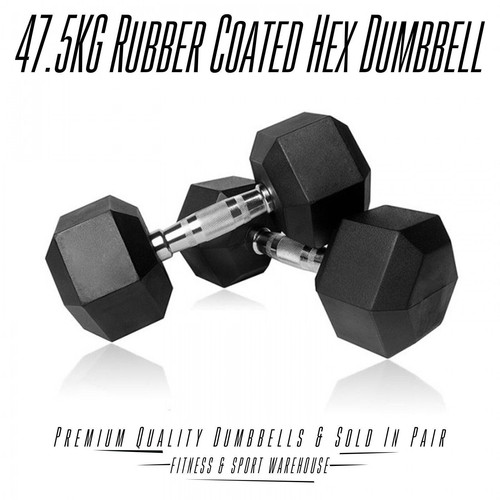 1KG-55KG Rubber Hex Dumbbell Fitness Home Gym Exercise Strength Weight Set Pair - Picture 38 of 41