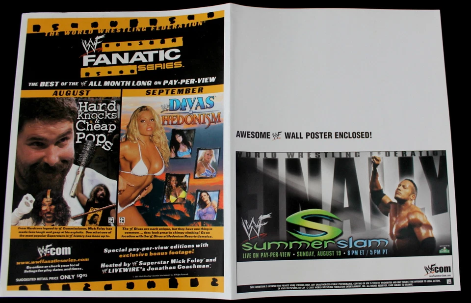 WWF WWE 2001-2002 The Rock Pay Per View calendario de lucha libre anuncio mini póster pulido Foto 2 de 4