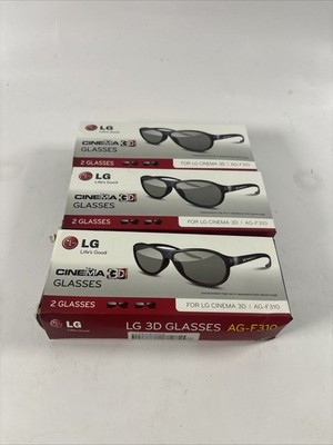 NEW 3 Boxes (6 Glasses) Real 3D LG 3D Glasses Cinema Movie TV Glasses AG-F310