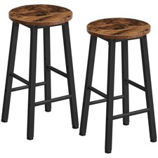 Set of 2 Industrial Bar Stools, 24.8" Counter Height Chairs for Kitchen Island,
