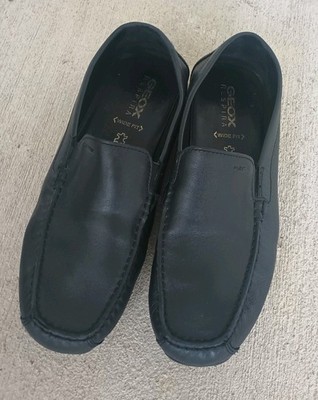 Geox Respira Black Leather Driving Loafers Moccasins Wide Fit Men s EU42 US9