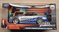 Jada Toys Fast & Furious 1:24 Brian's Nissan Skyline GT-R R34 plateado/azul