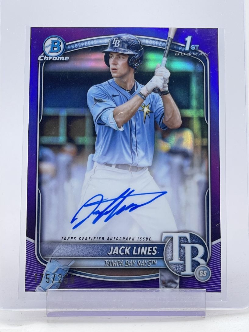 JACK LINES 2025 BOWMAN CHROME 1ST AUTOGRAPH PURPLE B AUTO /250 Q3249