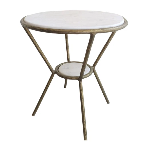 Uttermost Refuge Round White Side Table - Picture 1 of 1