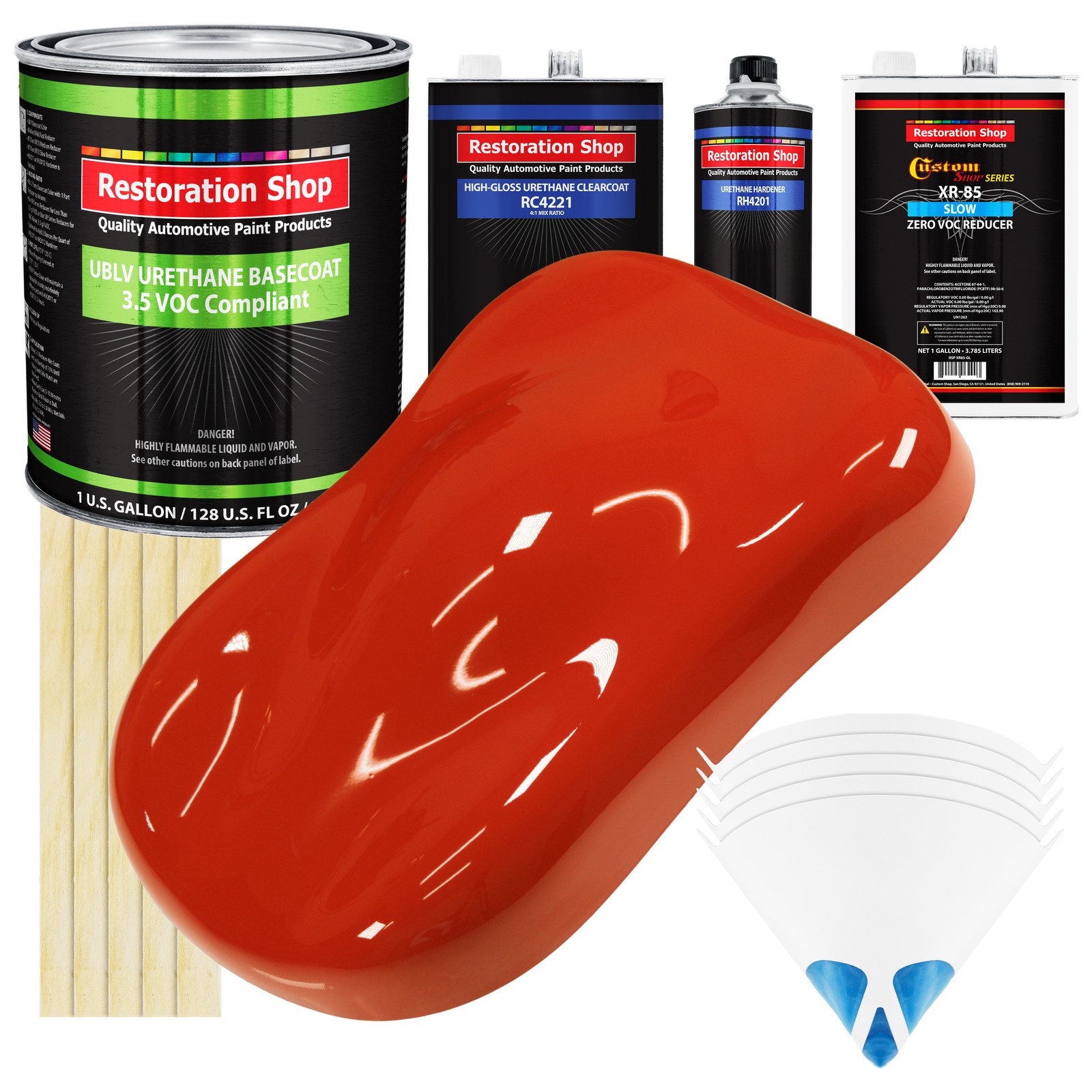 MONZA Red Low VOC Urethane Basecoat Clearcoat Gallon Car Paint Kit  