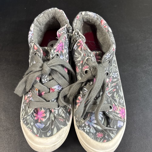 Blowfish Malibu Floral Sneakers Blue Grey Distressed Platform