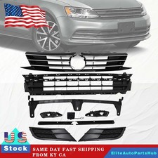 Fits Vw Jetta 15-18 Upper Grillelower Grillfog Light Coverbumper Trimbracket