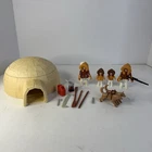 Vintage Playmobil Igloo Family & Eskimo Inuit Figures & Dog Play Set 3465 Geobra