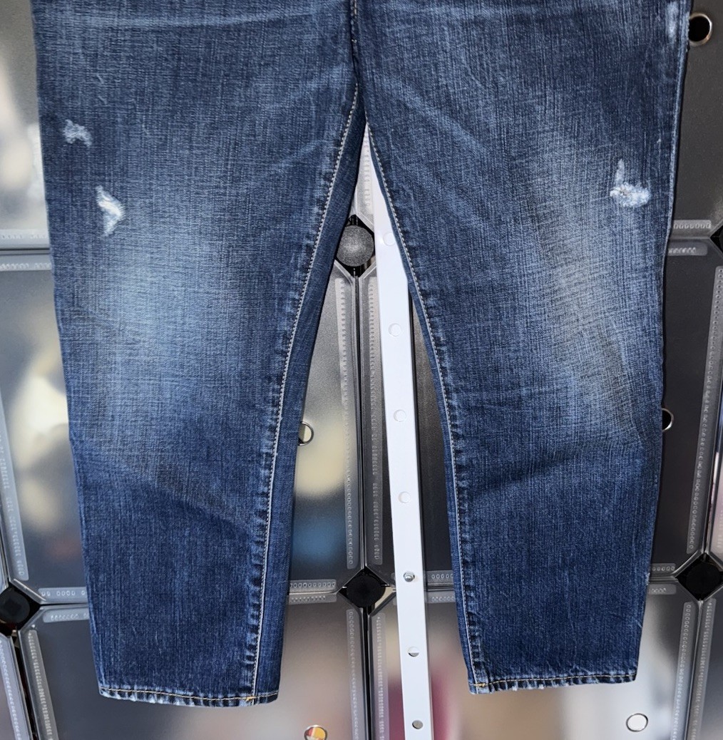 DSQUARED2 Cool Girl Cropped Jean in Lightly Distressed Dark Blue