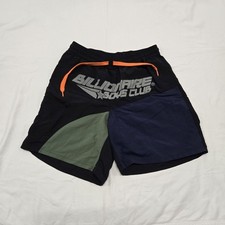 Mens SMALL Billionaire Boys Club Outlook Nylon Board Shorts BBC Black Green Blue