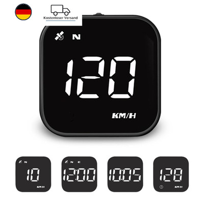 Auto HUD Display 2 Zoll GPS Tachometer mit Alarm und Kompass
