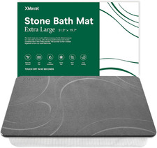 XMarrat Large Stone Bath Mat, Super Absorbent Diatomaceous Earth Bath Mat Large,