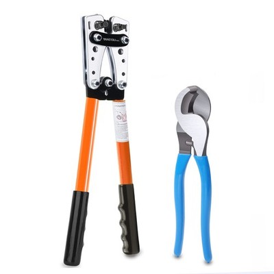 Battery Terminal Crimper Tool Set and Wire Lug Crimping Tool Kit Works for He...
