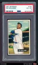 1951 Bowman #165 Ted Williams Red Sox HOF PSA 4 - VG/EX