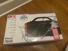 QFX Waterproof Boom Box Speaker, High Powered, Bluetooth, LED Lights, Portable