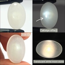 Natural Moonstone cabochon 9.90 ct white Cats...