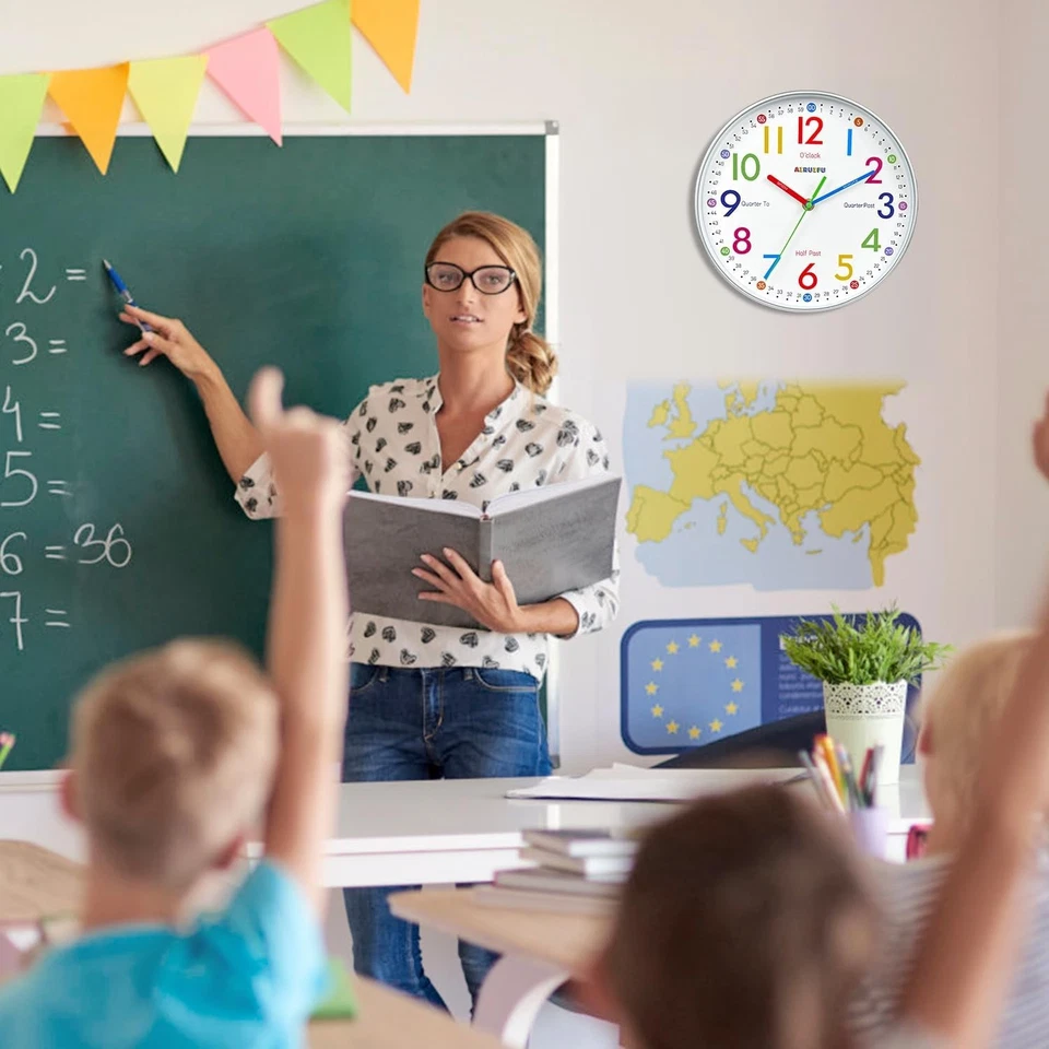 Telling Time Teaching Clock - Learning for Kids - 10inch, White  - Image 4 of 4