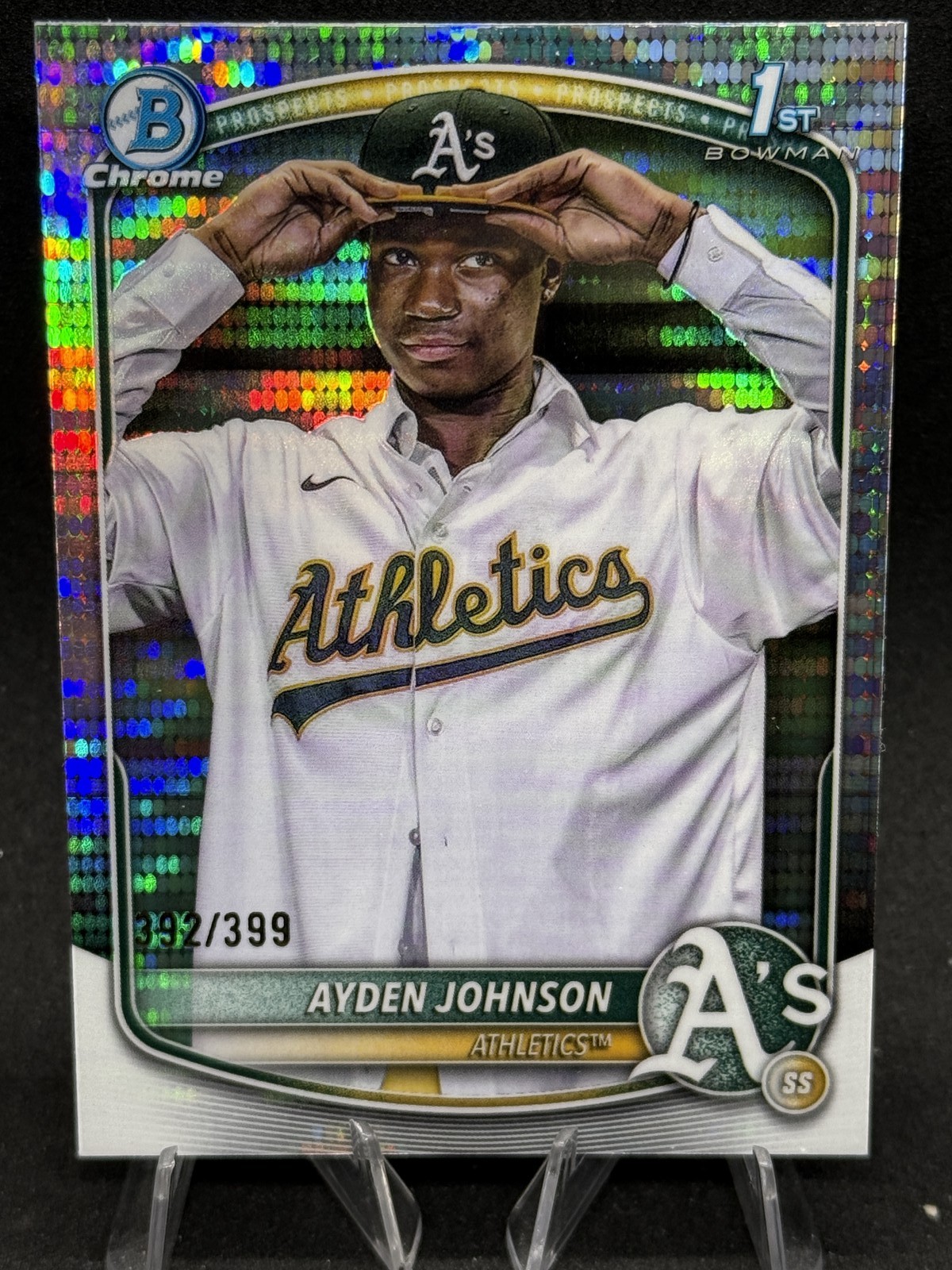 2025 Bowman Chrome #BCP-197 Ayden Johnson Pulsar Refractor /399 Athletics