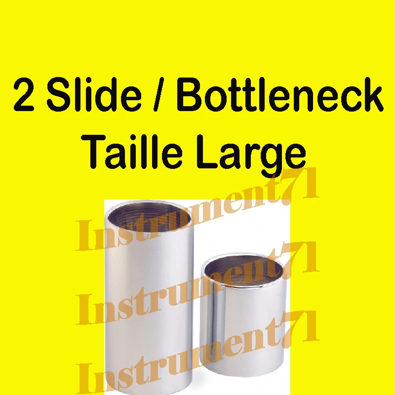 1 Ensemble de deux "slide/ bottleneck" en acier chromé Taille large - Photo 1/1