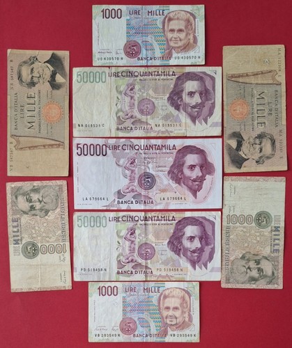 50000 Lire 1983/1992 ITALY 1000 Lire 1990 1000 Lire 1982 1000 Lire 1969 - Picture 5 of 7